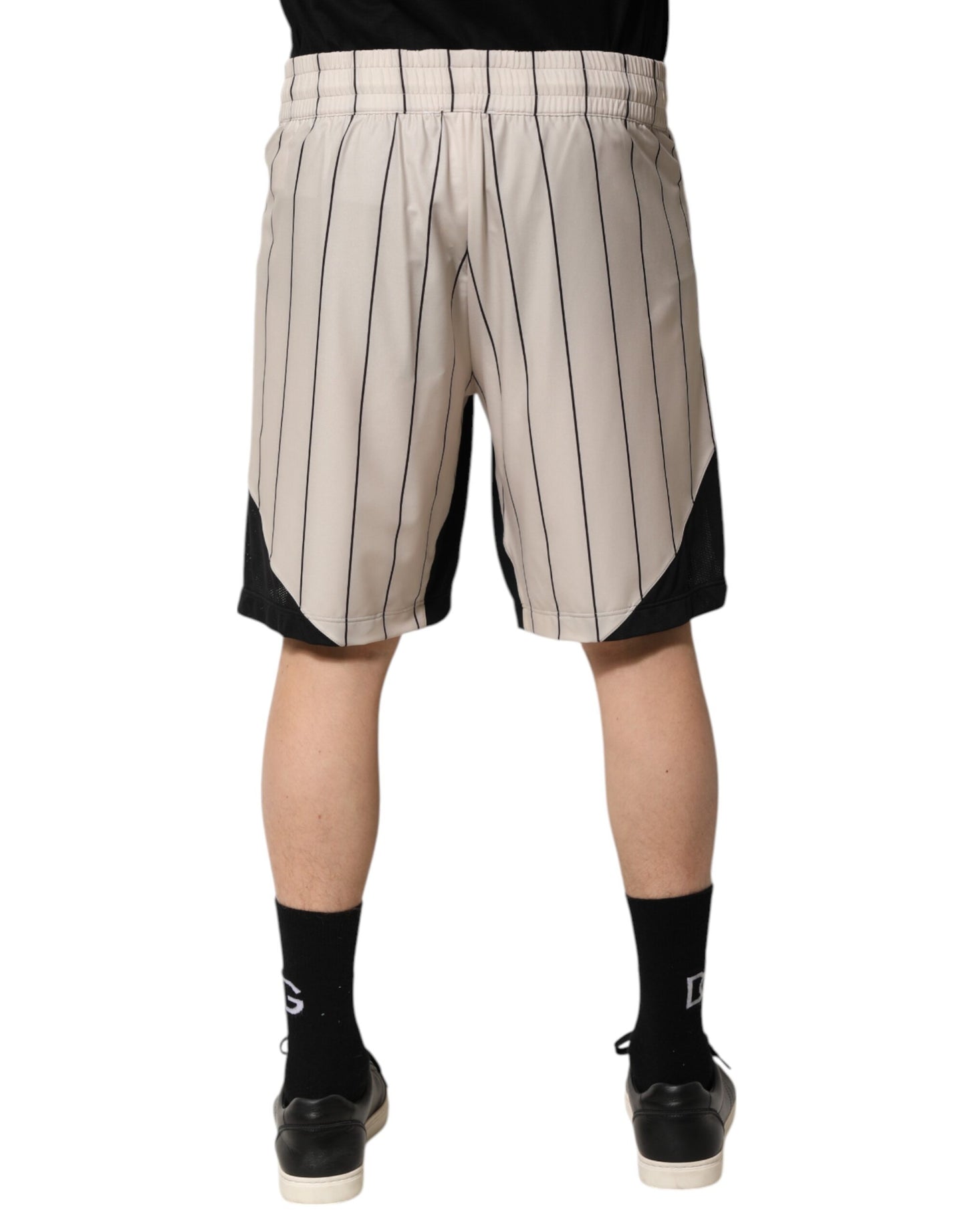Dolce &amp; Gabbana Off White Polyester DG Logo Sweatshorts Shorts