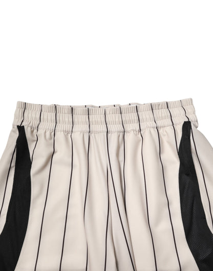 Dolce &amp; Gabbana Off White Polyester DG Logo Sweatshorts Shorts