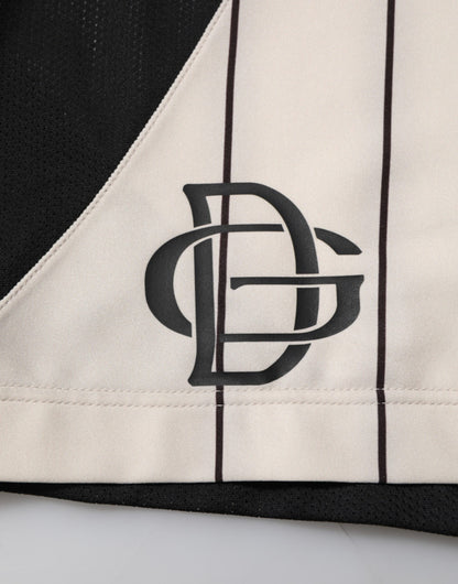 Dolce &amp; Gabbana Off White Polyester DG Logo Sweatshorts Shorts