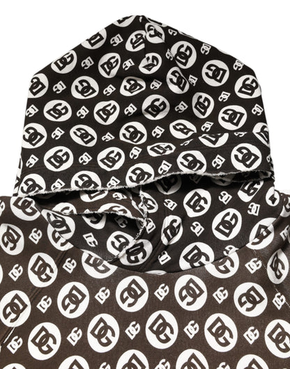 Dolce &amp; Gabbana Brown White DG Logo Short Hoodie Sweater