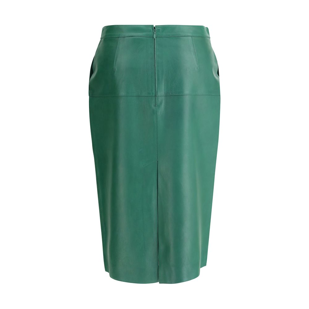 Jupe midi en cuir PAROSH