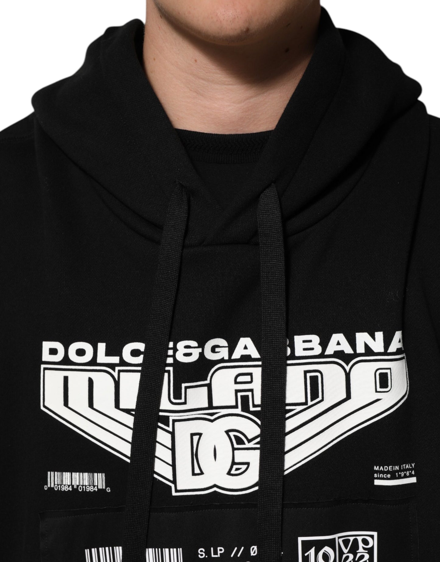 Dolce &amp; Gabbana Black Cotton DG Milano Logo Print Hoodie Sweater