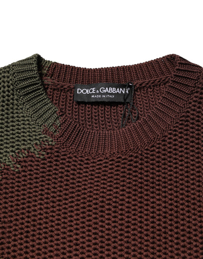 Dolce &amp; Gabbana Multicolor Cotton Abstract Men Pullover Sweater