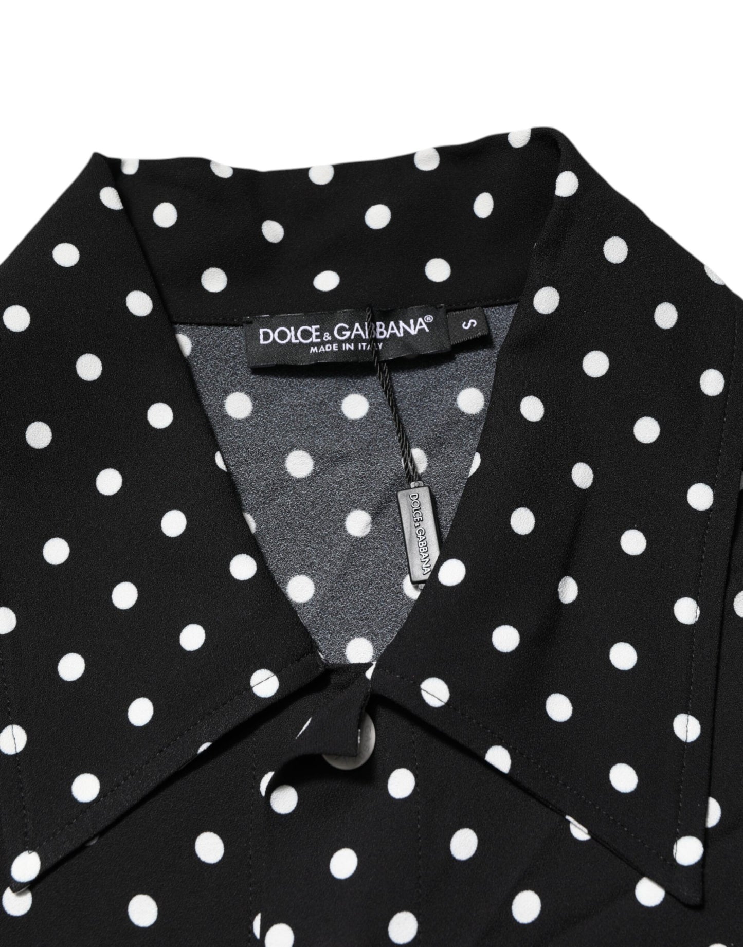 Dolce &amp; Gabbana Black Polka Dot Short Sleeves Collared Polo T-shirt