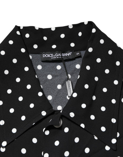 Dolce &amp; Gabbana Black Polka Dot Short Sleeves Collared Polo T-shirt