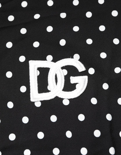 Dolce &amp; Gabbana Black Polka Dot Short Sleeves Collared Polo T-shirt