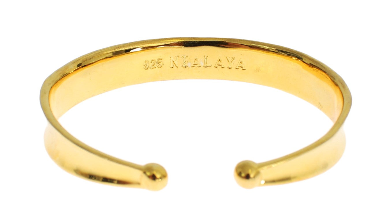 Bracelet élégant Nialaya en argent plaqué or et zircons cubiques