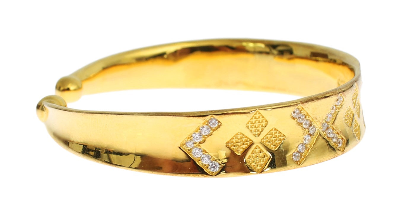 Bracelet élégant Nialaya en argent plaqué or et zircons cubiques