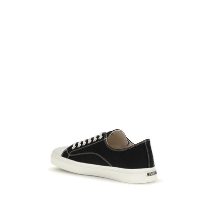 Moschino Canvas Sneakers Cotton Upper Rubber Sole Lace Up