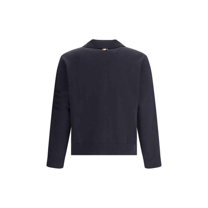 Thom Browne Double Face Full Zip Up Cardigan In Meri