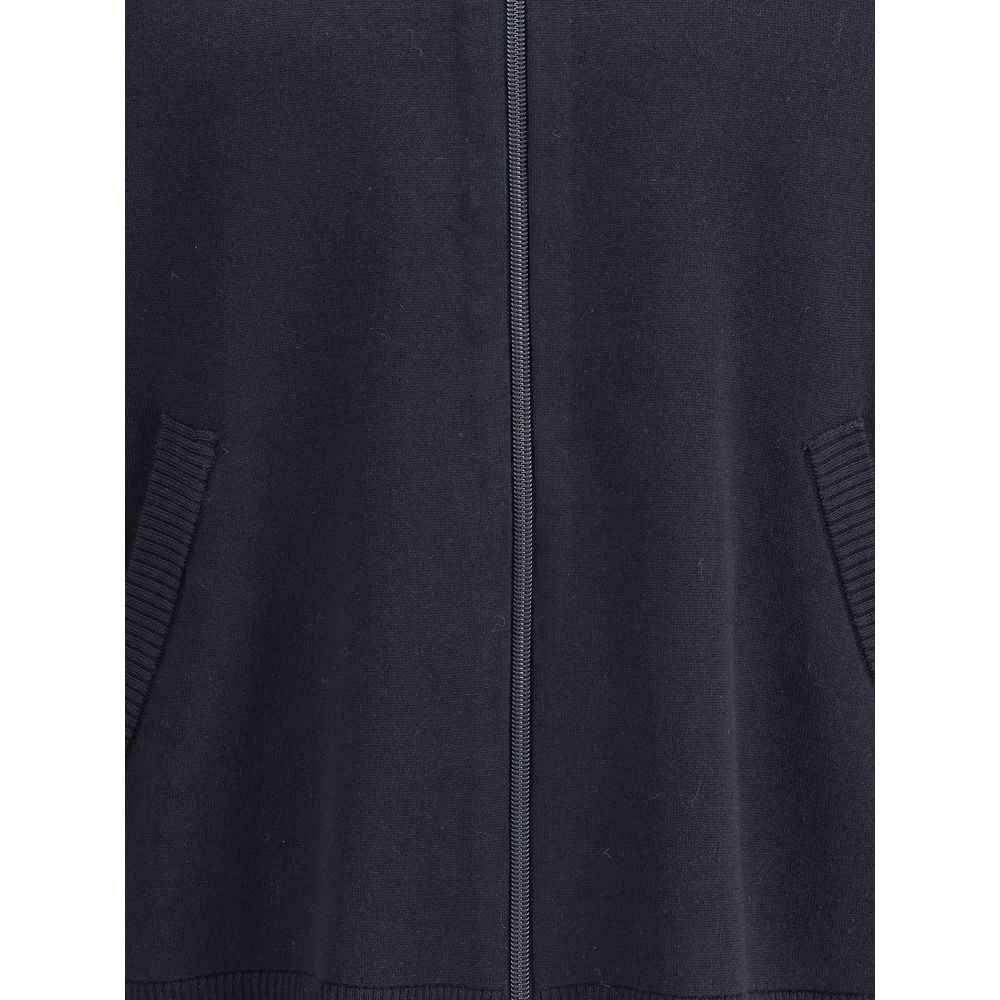 Thom Browne Double Face Full Zip Up Cardigan In Meri