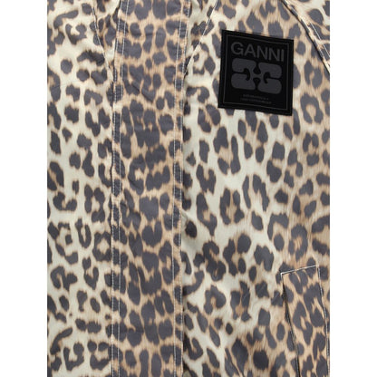 Ganni Leopard Raincoat Jacket