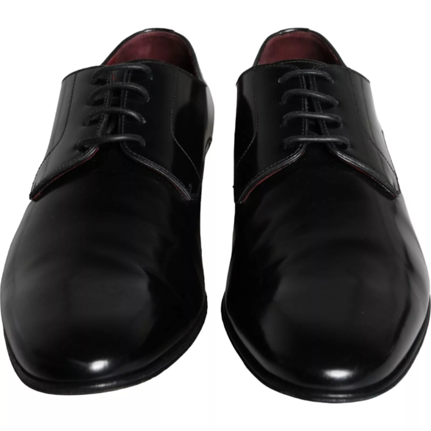 Dolce &amp; Gabbana Black Calfskin Leather Derby Shoes