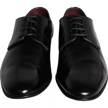 Dolce &amp; Gabbana Black Calfskin Leather Derby Shoes