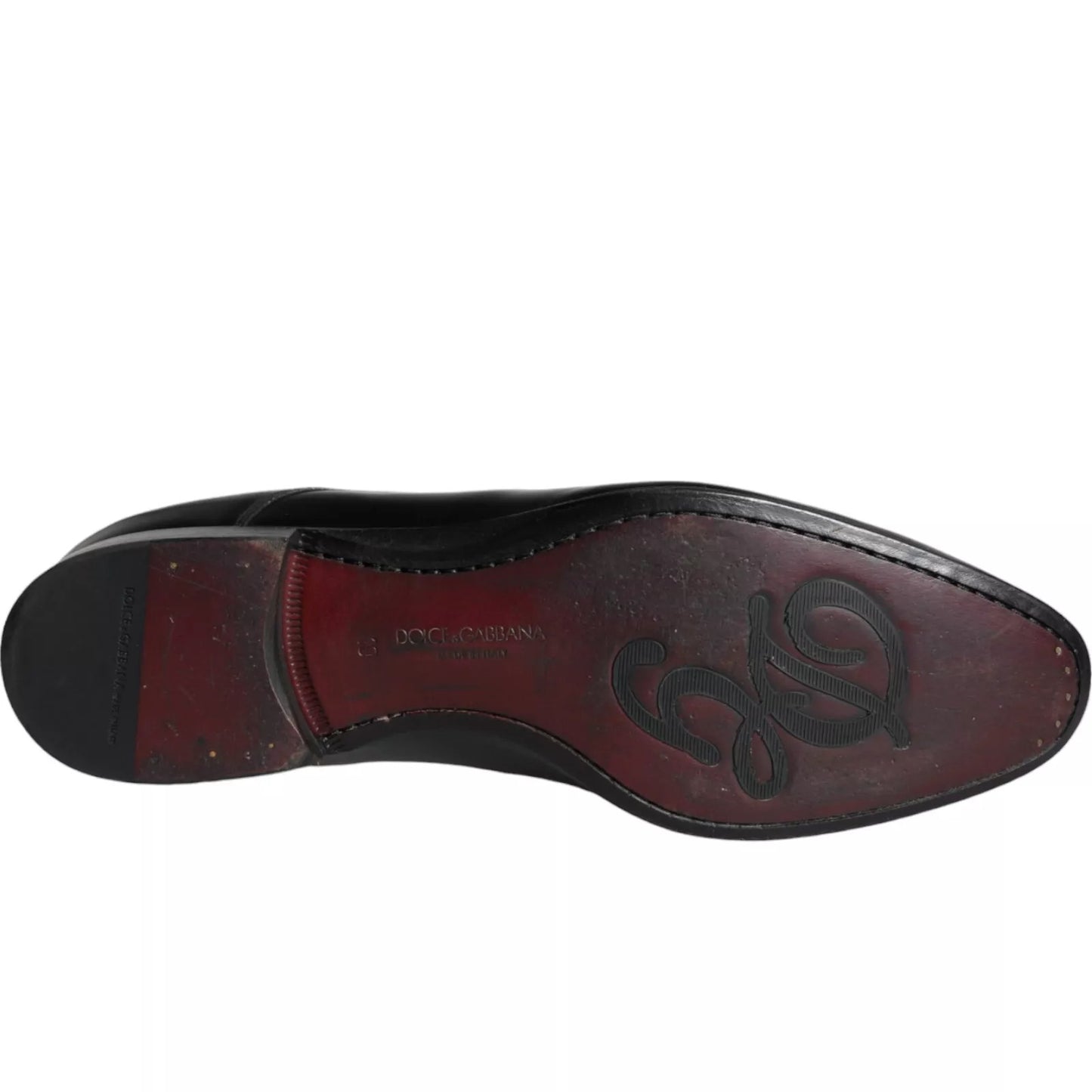 Dolce &amp; Gabbana Black Calfskin Leather Derby Shoes