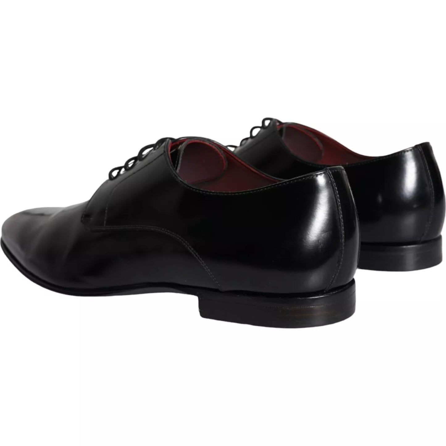 Dolce &amp; Gabbana Black Calfskin Leather Derby Shoes