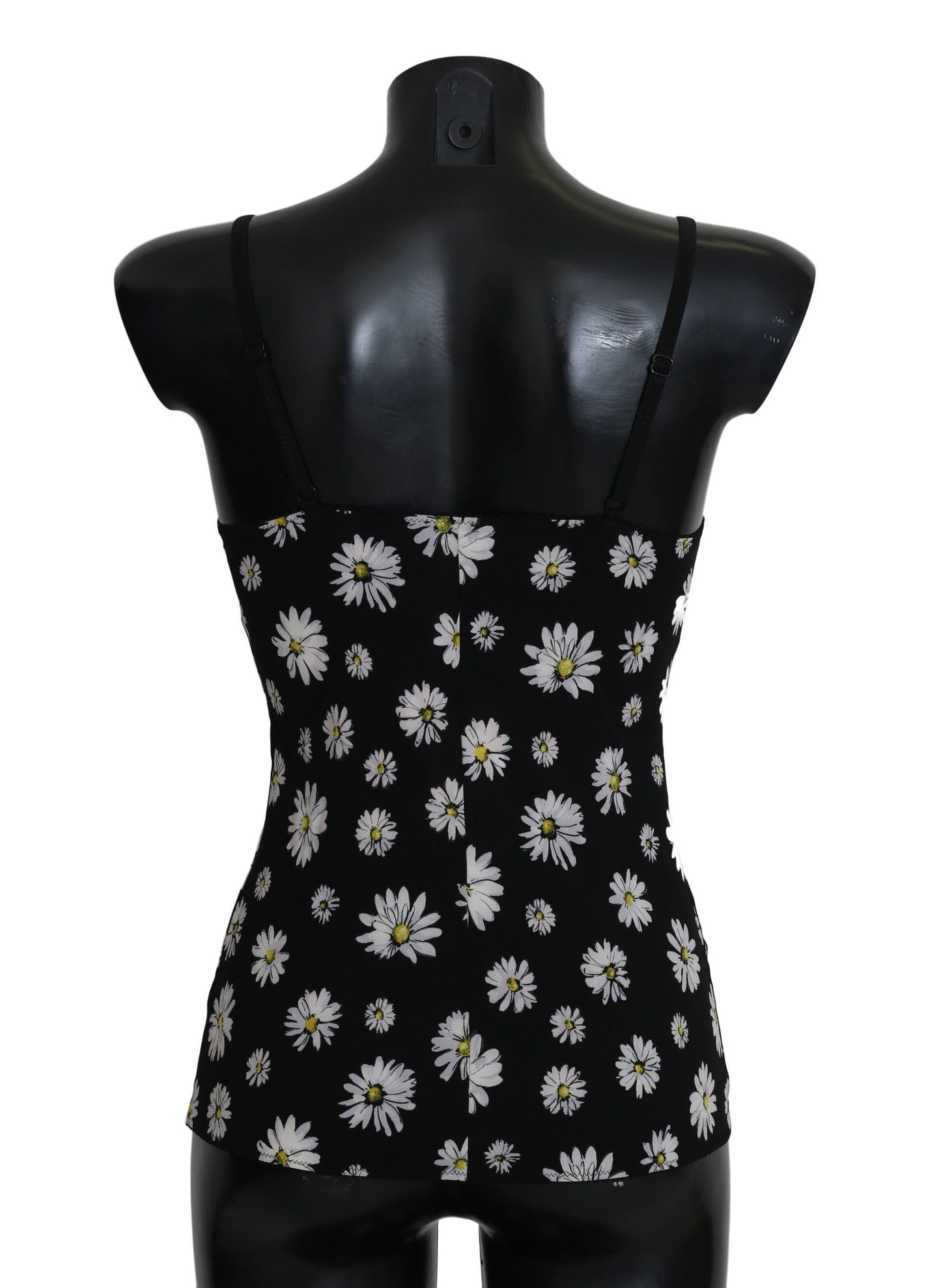 Robe chemise élégante en dentelle à fleurs noires Dolce &amp; Gabbana