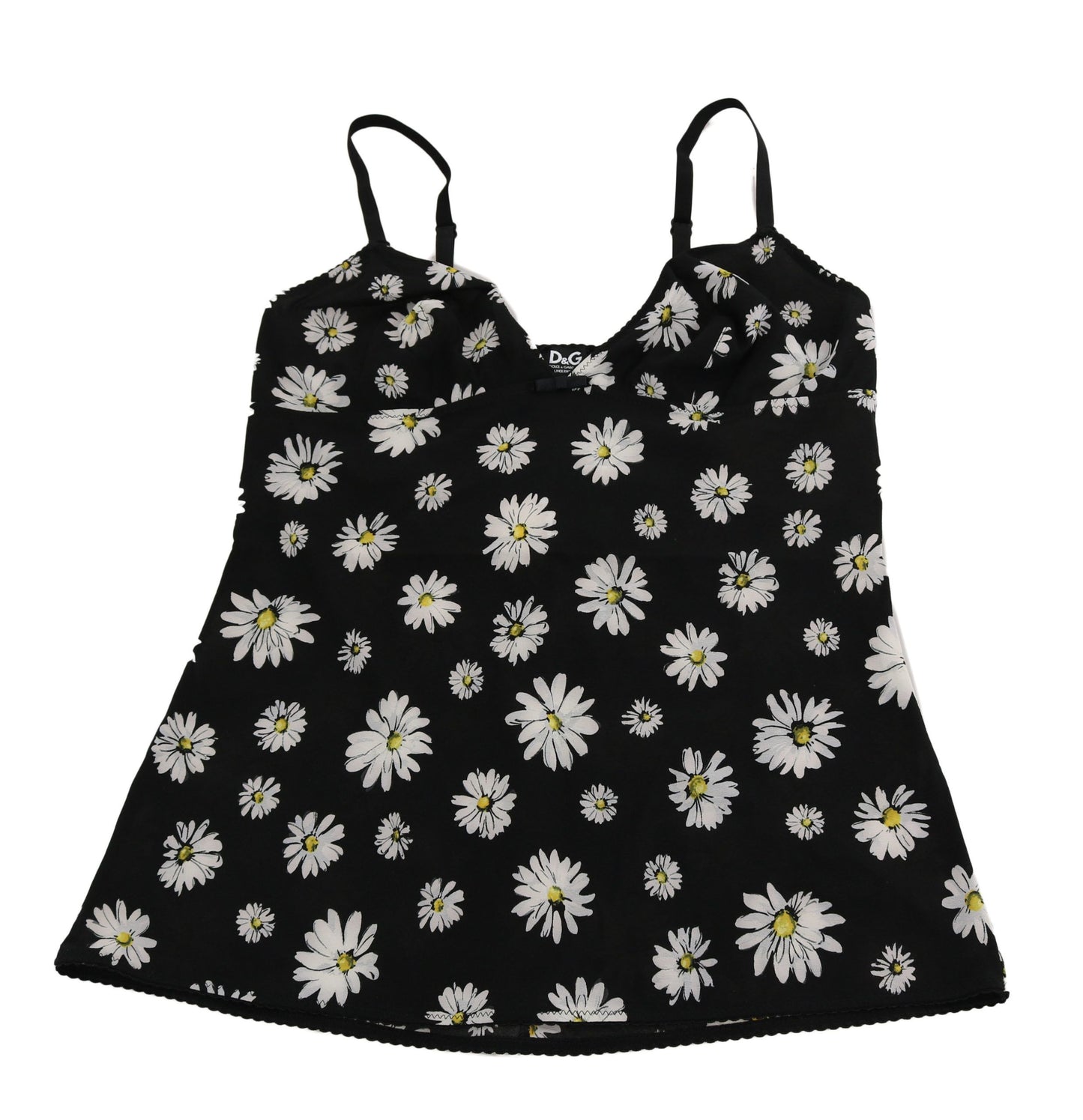 Robe chemise élégante en dentelle à fleurs noires Dolce &amp; Gabbana