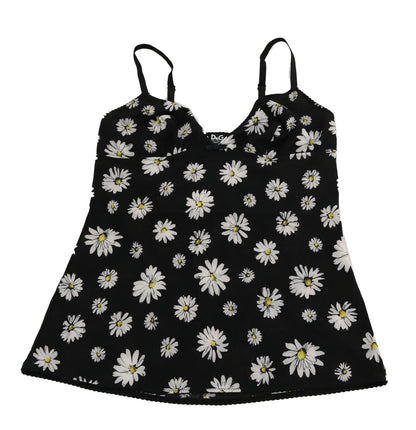 Robe chemise élégante en dentelle à fleurs noires Dolce &amp; Gabbana