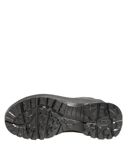 Dolce &amp; Gabbana Black Argento Pull On Rain Boots Shoes