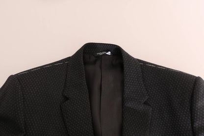 Dolce &amp; Gabbana Gray Patterned Wool 3 Piece Slim Suit