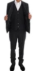 Dolce &amp; Gabbana Gray Patterned Wool 3 Piece Slim Suit