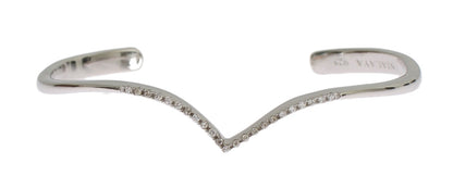 Bracelet manchette élégant en argent Nialaya avec accents en zircone cubique transparent