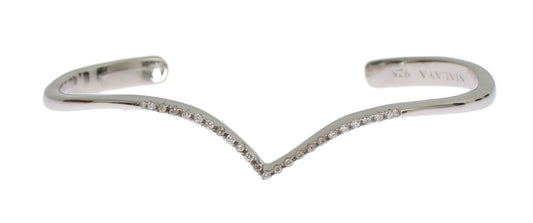 Bracelet manchette élégant en argent Nialaya avec accents en zircone cubique transparent
