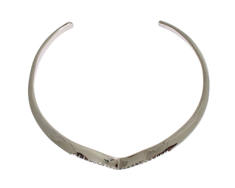 Bracelet manchette élégant en argent Nialaya avec accents en zircone cubique transparent