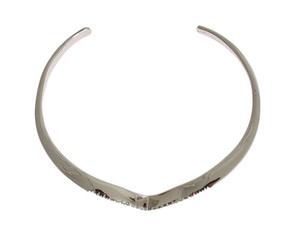 Bracelet manchette élégant en argent Nialaya avec accents en zircone cubique transparent