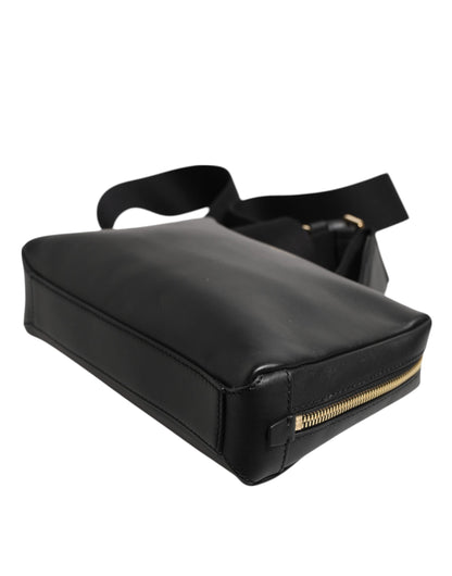 Dolce &amp; Gabbana Black Mediterranean Leather Shoulder Crossbody Bag