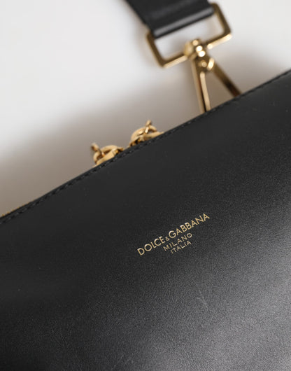 Dolce &amp; Gabbana Black Mediterranean Leather Shoulder Crossbody Bag