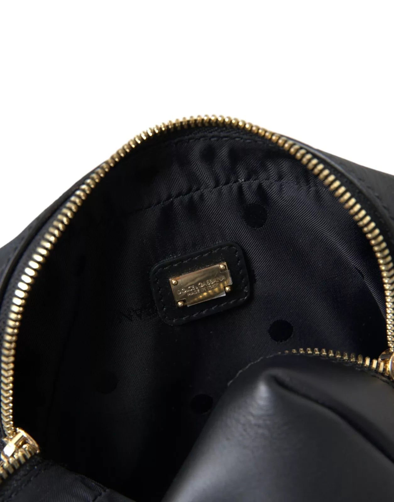 Dolce &amp; Gabbana Black Calfskin Leather Double Waist Belt Fanny Pack Bag