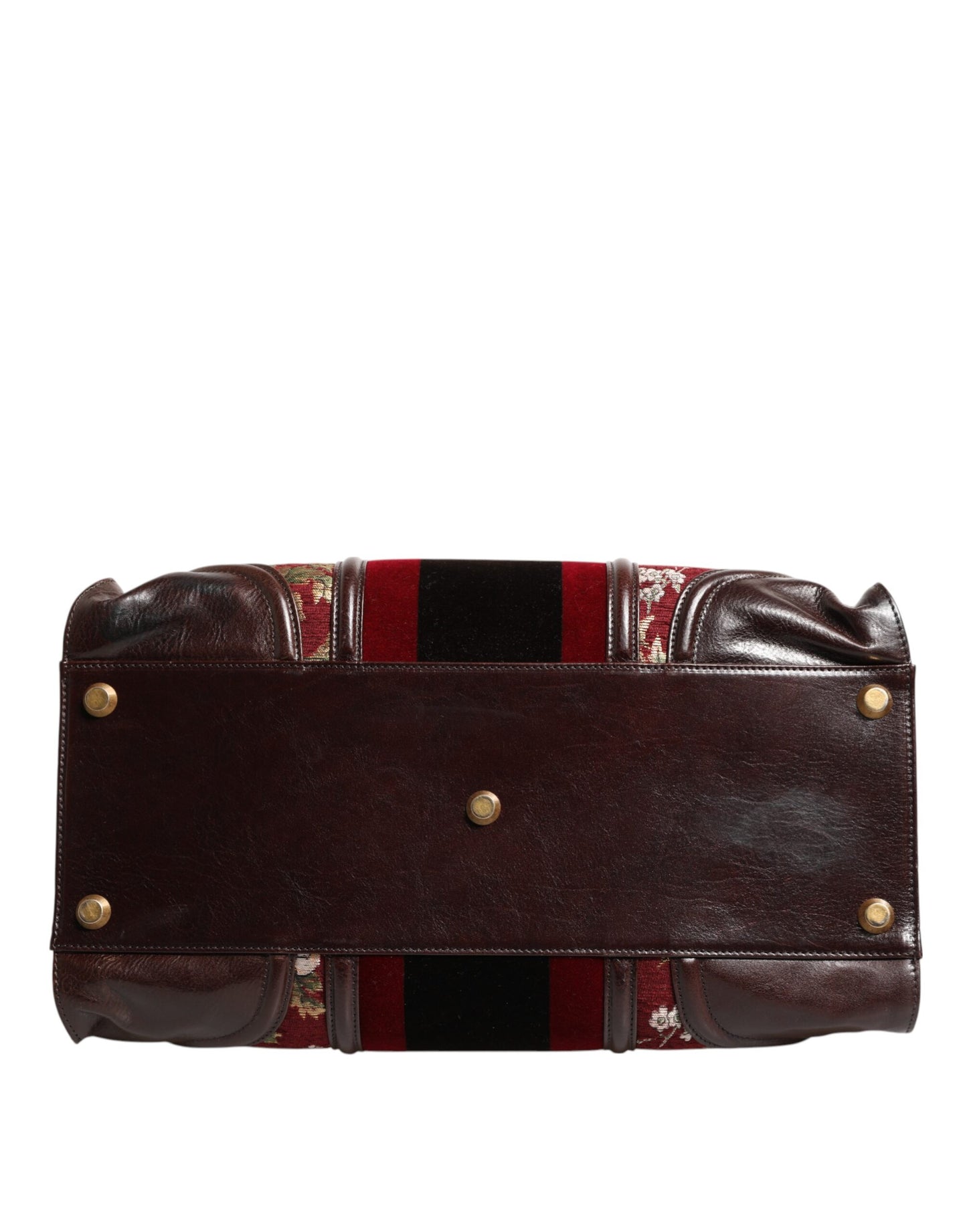 Dolce &amp; Gabbana Multicolor Leather Jacquard Velvet Travel Duffle Bag