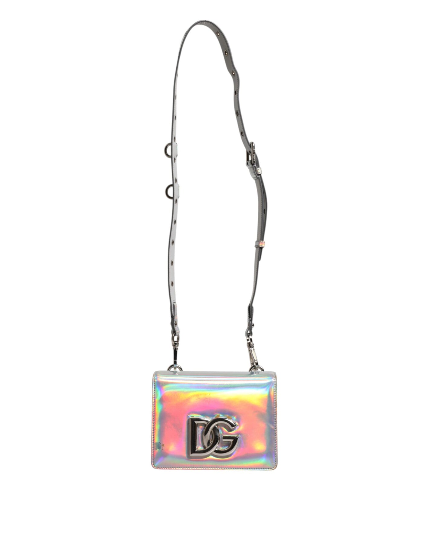 Dolce &amp; Gabbana Metallic Silver Holographic Shoulder Crossbody Bag
