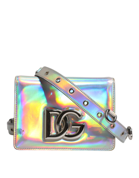 Dolce &amp; Gabbana Metallic Silver Holographic Shoulder Crossbody Bag