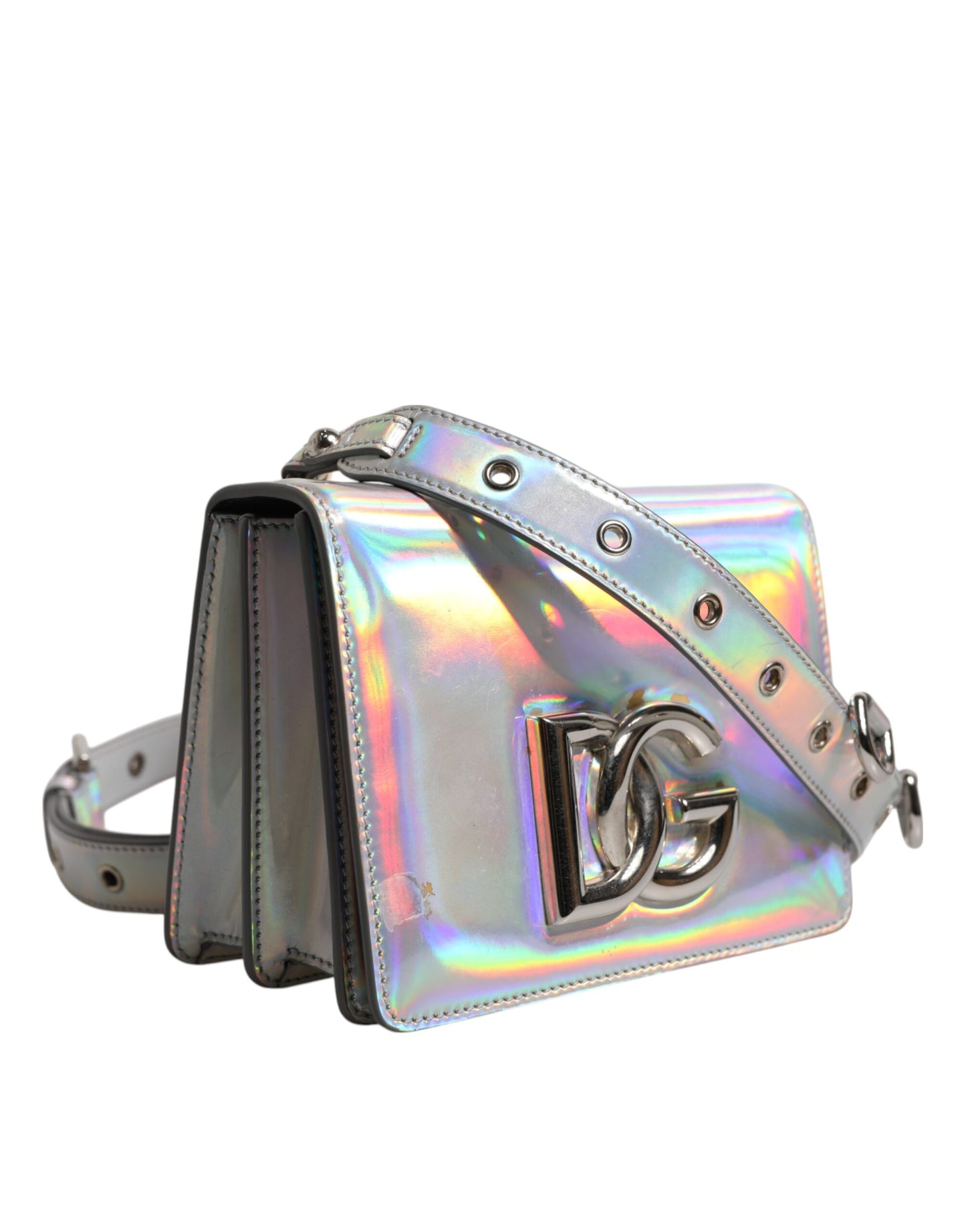 Dolce &amp; Gabbana Metallic Silver Holographic Shoulder Crossbody Bag