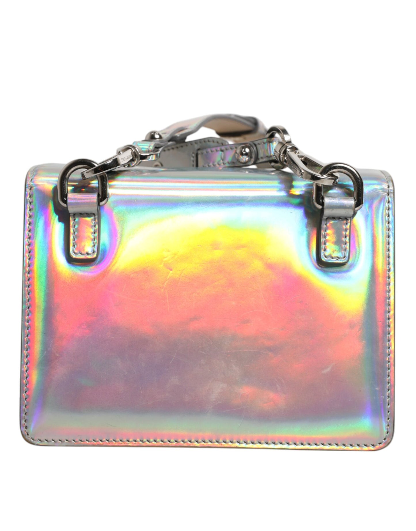 Dolce &amp; Gabbana Metallic Silver Holographic Shoulder Crossbody Bag