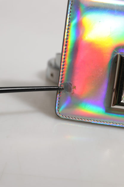 Dolce &amp; Gabbana Metallic Silver Holographic Shoulder Crossbody Bag