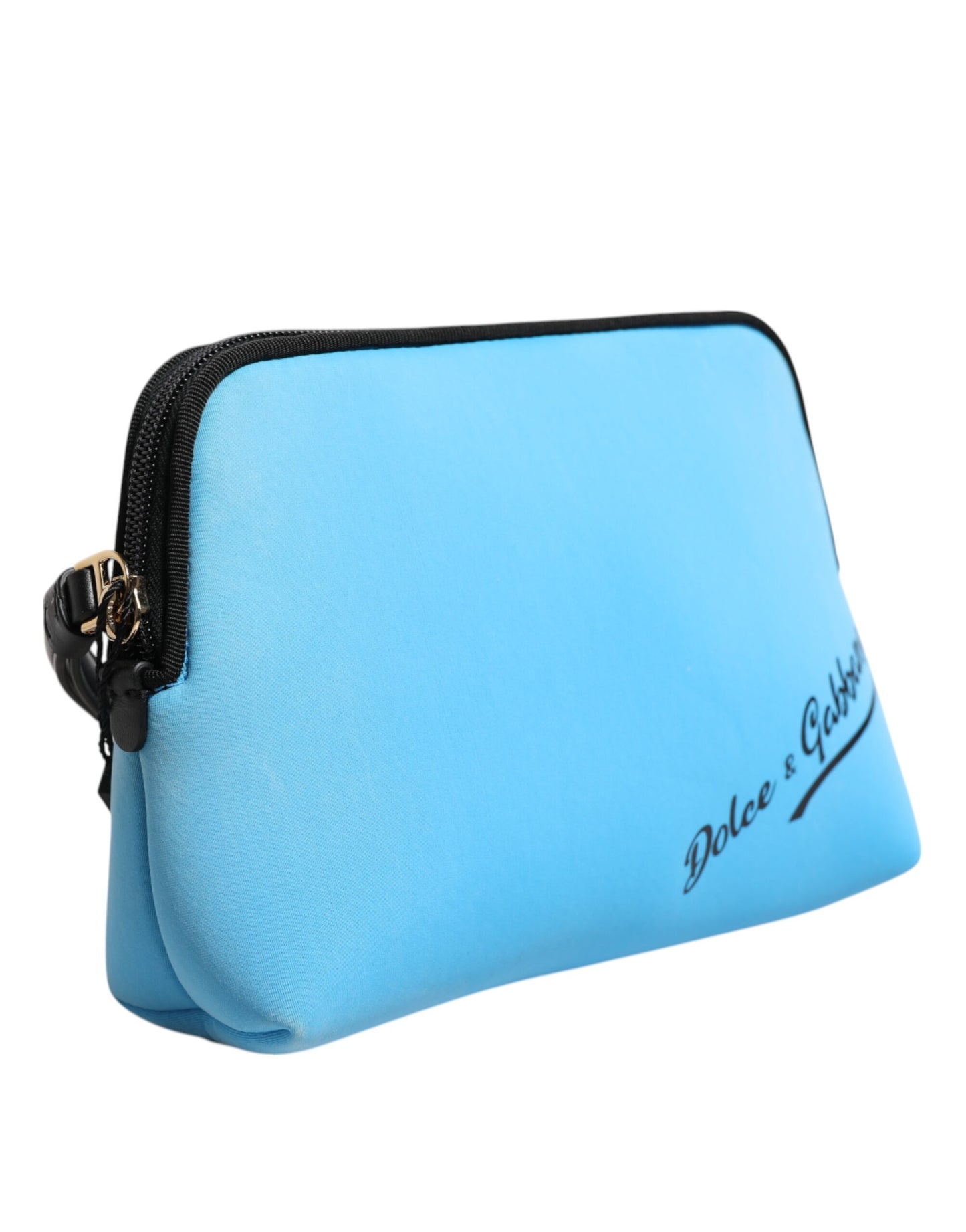 Dolce &amp; Gabbana Blue Nylon DG Logo Print Clutch Zip Pouch Bag