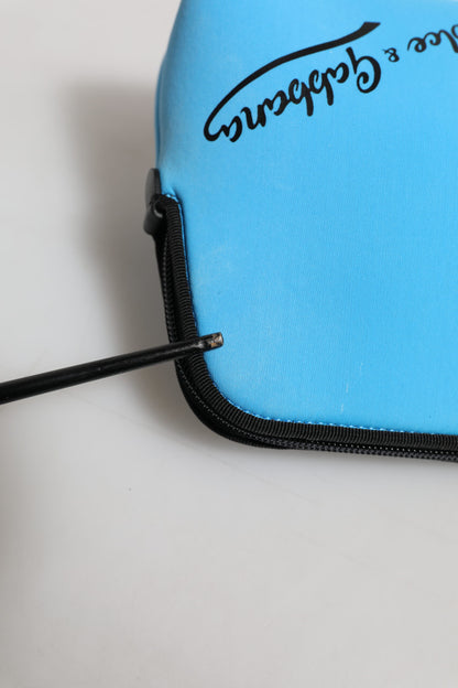 Dolce &amp; Gabbana Blue Nylon DG Logo Print Clutch Zip Pouch Bag