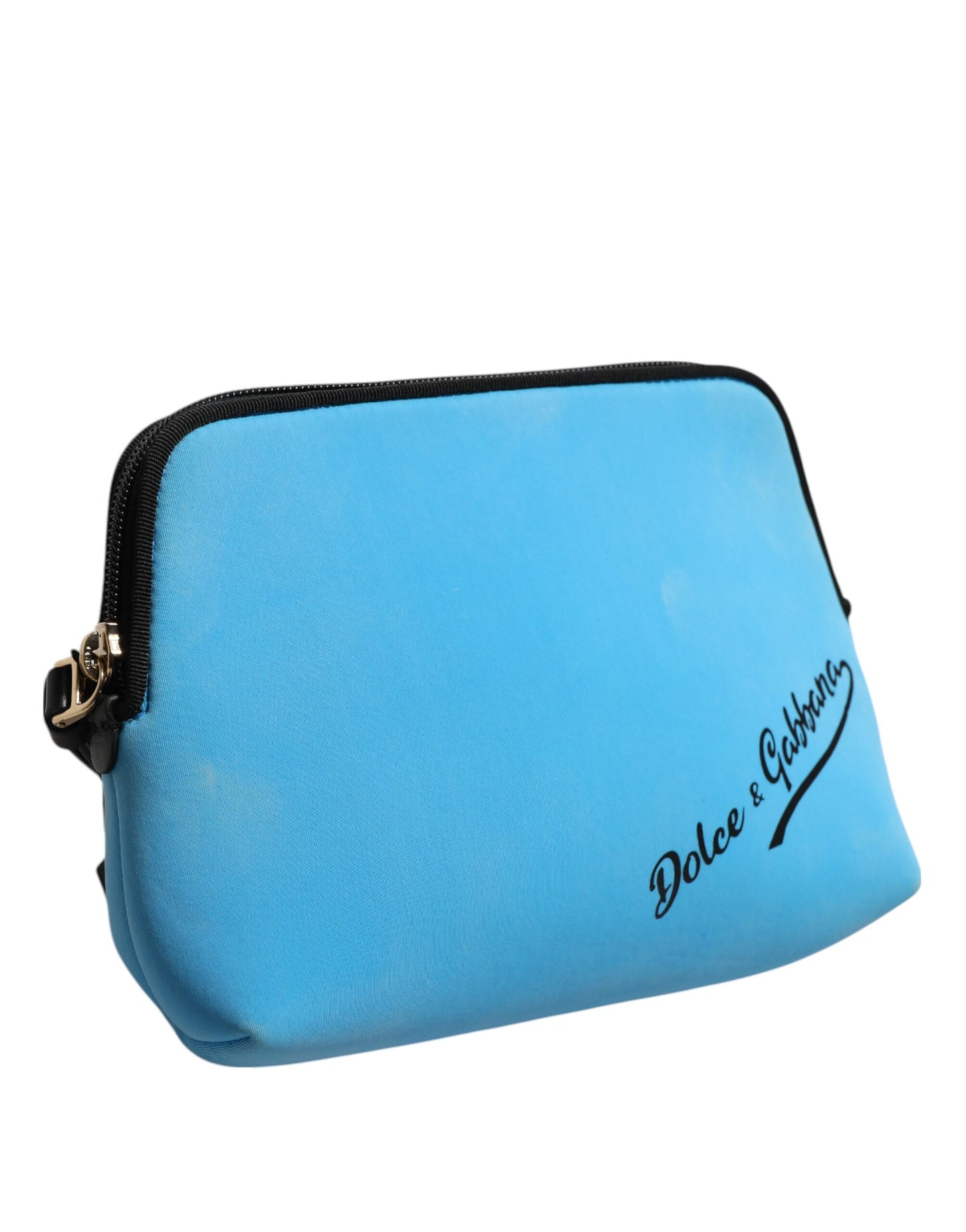 Dolce &amp; Gabbana Blue Nylon DG Logo Print Clutch Zip Pouch Bag
