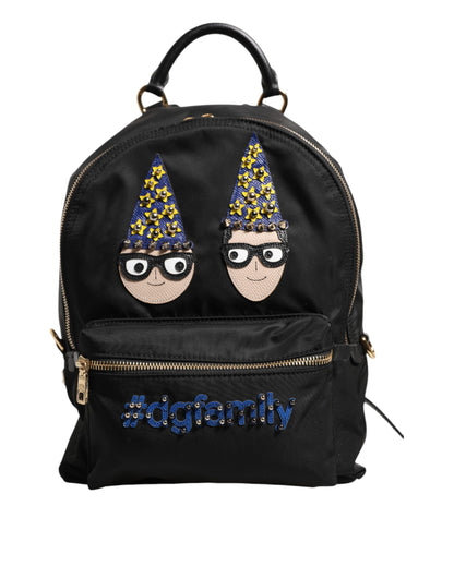 Dolce &amp; Gabbana Black Nylon #DGFAMILY VULCANO Embellished Backpack Bag