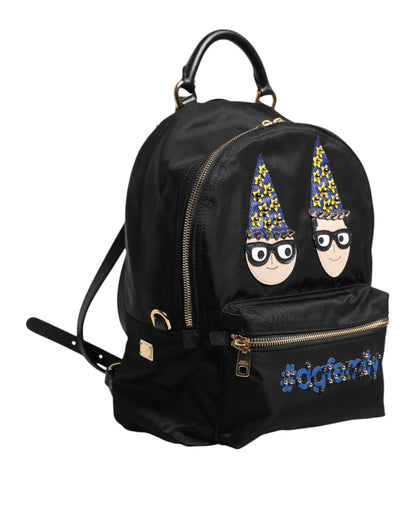 Dolce &amp; Gabbana Black Nylon #DGFAMILY VULCANO Embellished Backpack Bag