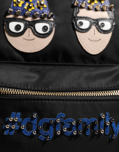 Dolce &amp; Gabbana Black Nylon #DGFAMILY VULCANO Embellished Backpack Bag