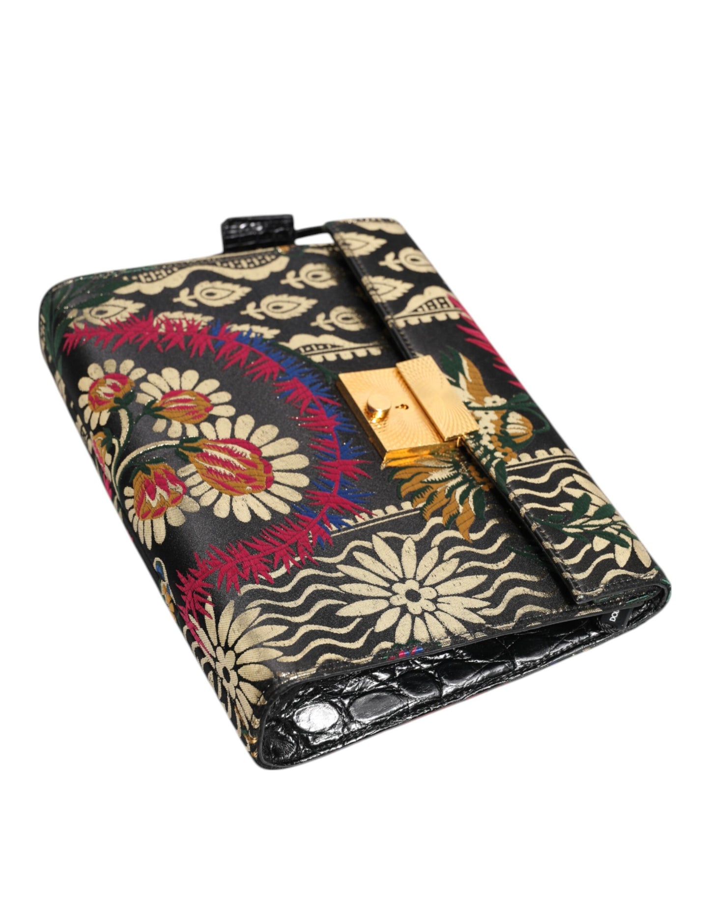 Dolce &amp; Gabbana Multicolor Jacquard Floral Document Briefcase Bag
