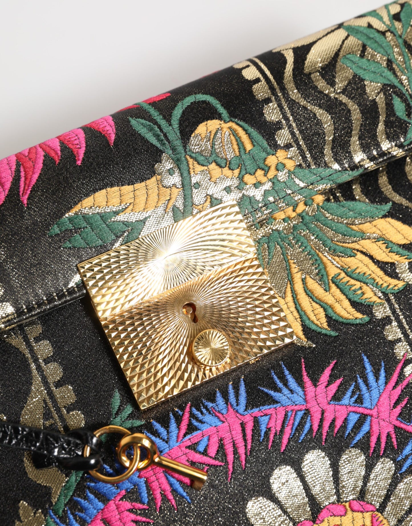 Dolce &amp; Gabbana Multicolor Jacquard Floral Document Briefcase Bag