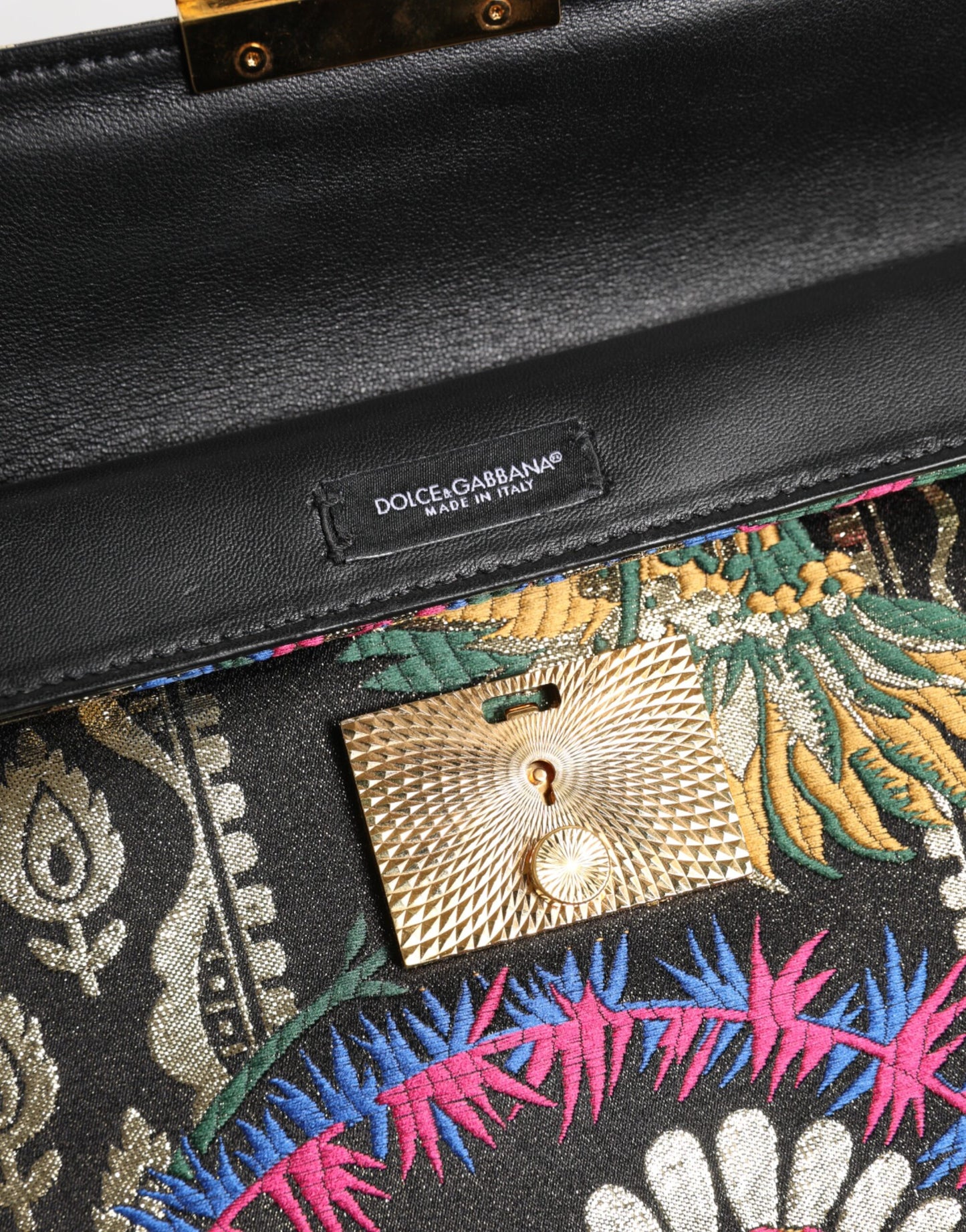Dolce &amp; Gabbana Multicolor Jacquard Floral Document Briefcase Bag