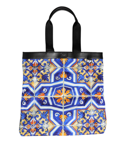 Dolce &amp; Gabbana Multicolor Maiolica Print Tote Shoulder Strap Bag