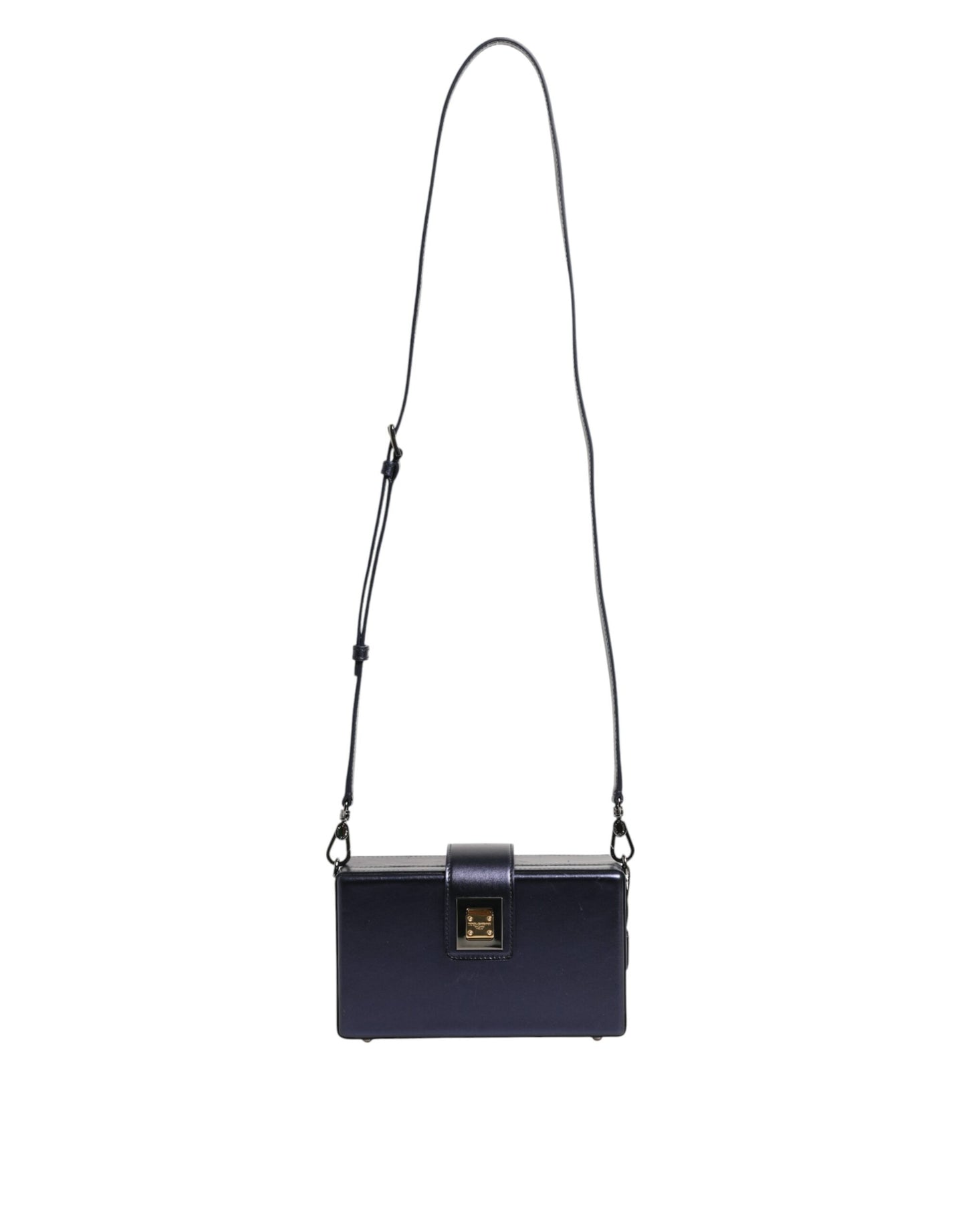 Dolce &amp; Gabbana Blue DG BOX Lambskin Leather Crossbody Strap Bag